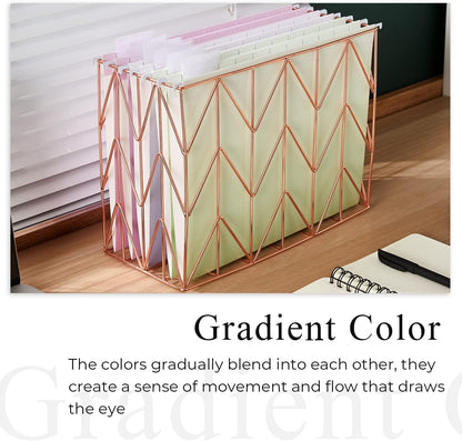 Y YOMA 6 Pack Decorative Hanging File Folders Letter Size Cute Hanging Folder Pretty File Folder Organizer for Filing Cabinet Office Home with 1/5-Cut Adjustable Tabs, Pure Gradient