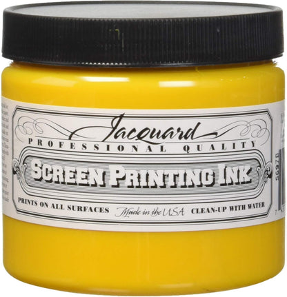 Jacquard Professional Screen Print Ink, Water-Soluable, 16oz Jar, Yellow (101)