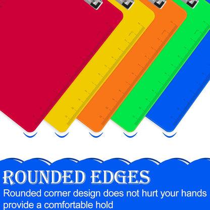 HERKKA 15 Pack Plastic Clipboards, Assorted Color, A4 Letter Size, 12.5 x 9 Inch