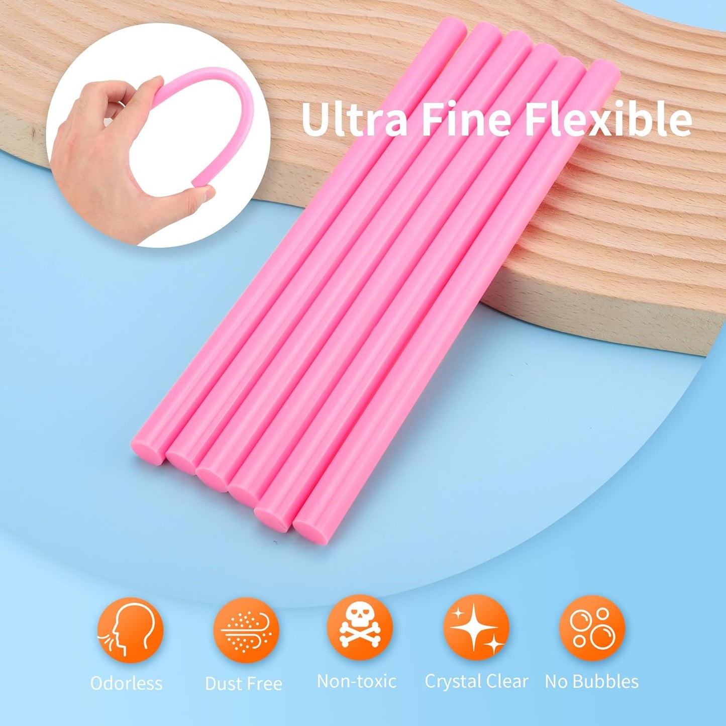 MATUFF Pink hot Glue Sticks Full Size 0.43” Dia x 8” Long, 52 pcs Hot melt Adhesive Glue Sticks, All-Purpose Colored Glue Gun Sticks for Christmas Decoration Crafts Arts School Home Repair Bonding