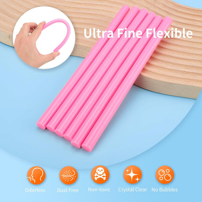 MATUFF Pink hot Glue Sticks Full Size 0.43” Dia x 8” Long, 52 pcs Hot melt Adhesive Glue Sticks, All-Purpose Colored Glue Gun Sticks for Christmas Decoration Crafts Arts School Home Repair Bonding