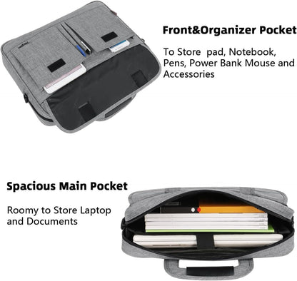 Taygeer Laptop Bag for Men, Water Resistant Crossbody Messenger Shoulder Bag for Business, Professional Premium Office Briefcase, Portable 15.6 Inch Carry On Laptop Case for Notebook/Computer, Grey
