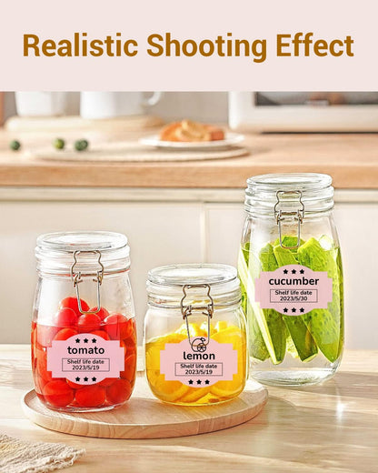 Phomemo Pink Thermal Labels for Shipping Label Printer for Small Business Supplies - 3" x 2" Commercial Grade Round Stickers Roll for Custom Stickers Personalized & Business - 500 Pink Labels/Roll