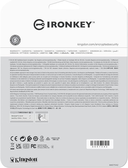 Kingston IronKey Vault Privacy 50 8GB Encrypted USB | FIPS 197 | AES-256bit | BadUSB Attack Protection | Multi-Password Options | IKVP50/8GB