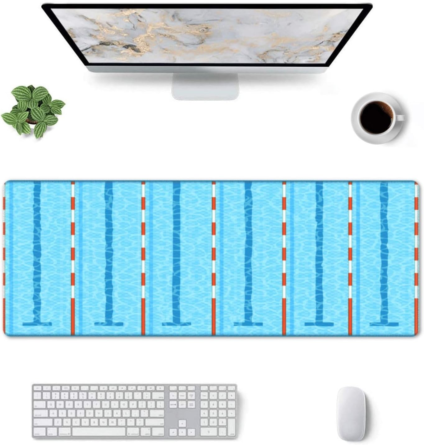Swimming Pool Mouse Pad, Large Big Gaming Mouse Pad Desk Pad, Mousepad with Non-Slip Rubber Base, Extended XXL Mouse Mat for Computer Laptop Office Accessories