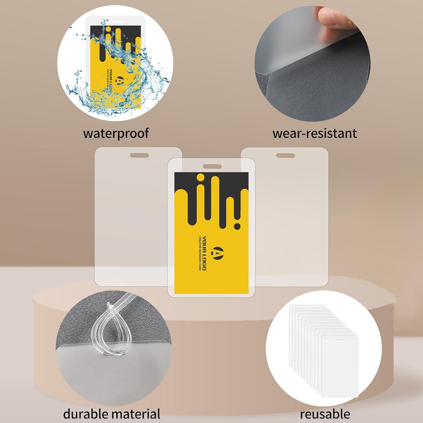 140 Sets 5 Mil 4.3x2.6inches Laminating Pouches with Slot Hole,Printable Luggage Tags with Clear Loop,Kit Resealable for Work Permits Pass Cards Student ID Cards Gift Tags Homemade Ornaments