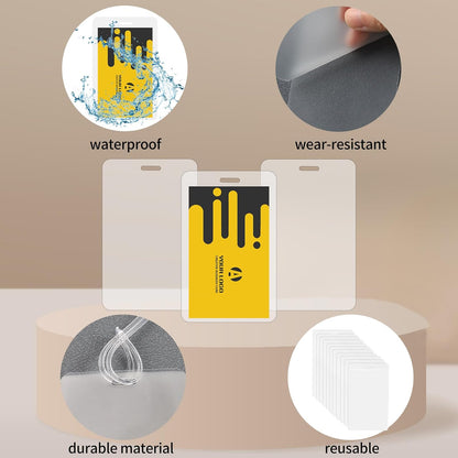 140 Sets 5 Mil 4.3x2.6inches Laminating Pouches with Slot Hole,Printable Luggage Tags with Clear Loop,Kit Resealable for Work Permits Pass Cards Student ID Cards Gift Tags Homemade Ornaments