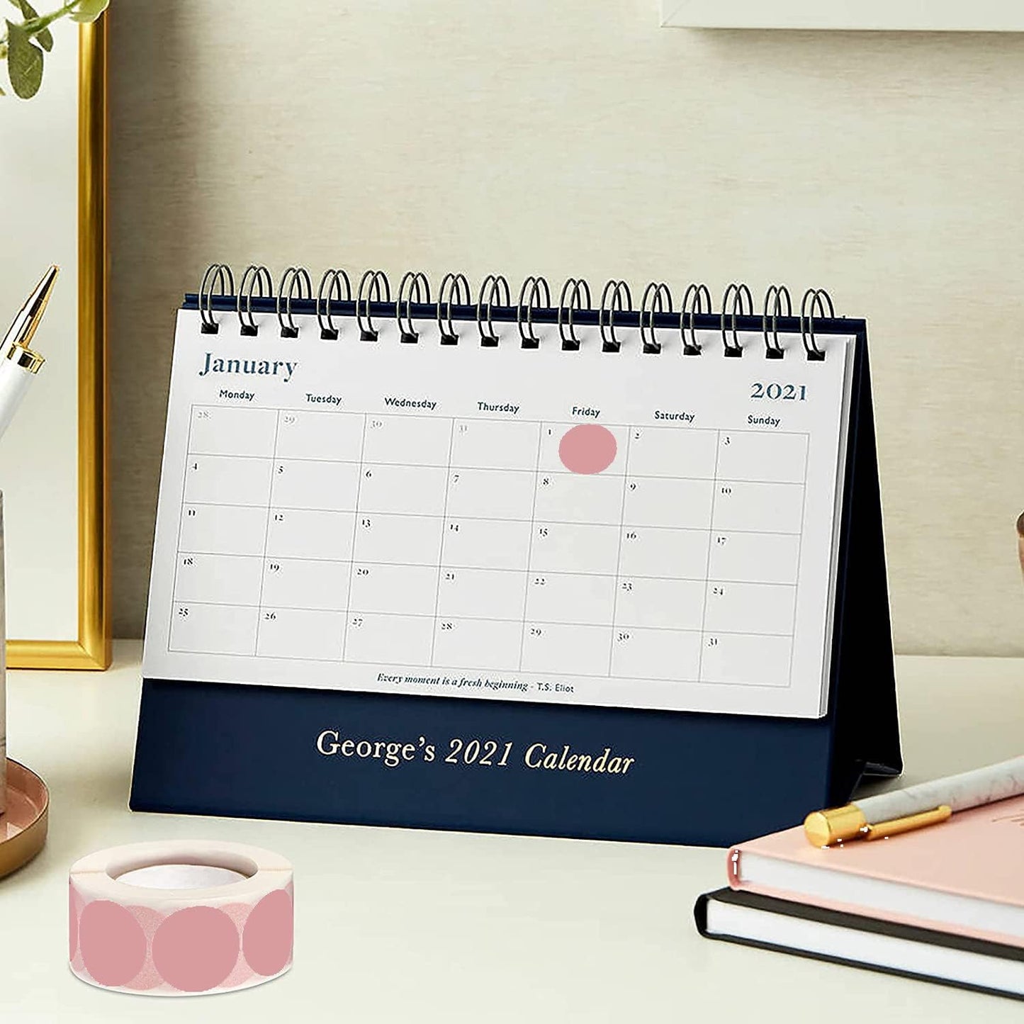 SHYGO® 1“ Pink Circle Dot Stickers Color Coding Labels, 1000PCS 2 Rolls