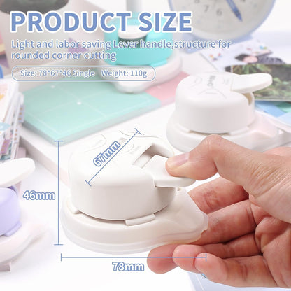 Corner Rounder Punch, Kaluofan 2024 Upgraded 4 in 1 Corner Punch (Inside Rounded Corner+R4mm+R7mm+R10mm), Paper Corner Rounder, Punches for Crafts, DIY Projects, Photo, Card, Scrapbooking Making