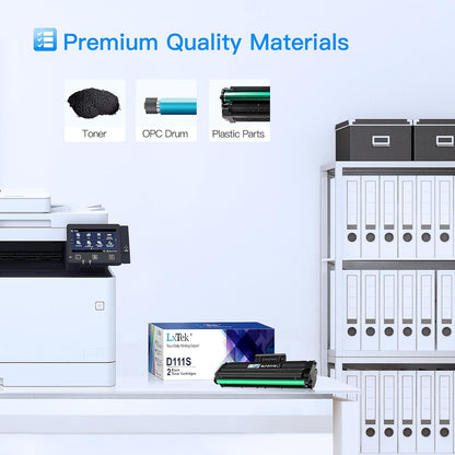 LxTek Compatibile Toner MLT-D111S Sostituzione per Samsung MLT-D111S D111S per Samsung Xpress M2026W M2026 SL-M2070 SL-M2070W SL-M2070F SL-M2070FW M2020W M2020 M2022 M2022W, 2 Nero