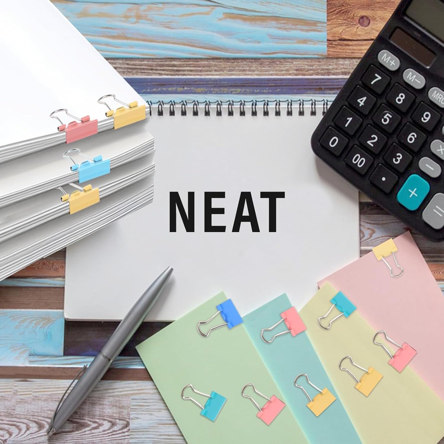 Ufmarine 120 Pcs Mini Binder Clips 15mm, Smal Binder Clips Colored for Office