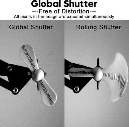 ELP Global Shutter USB Camera Module High Speed with Wide Angle Lens for Computer 1080P Mini UVC USB2.0 Webcam Board High Frame 90fps PC Camera for Laptop (100° no Distortion Lens)