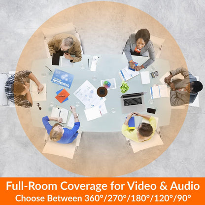 Innex Cube 4K 360 Degree Video Conference Camera with Multiple AI Modes, Dual Omnidirectional Mics, Remote, Plug and Play Conference Room Webcam for Zoom, Microsoft Teams, Open Space, Meeting Room