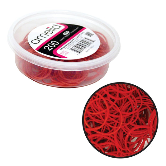 200, Jumbo Size, Red Color, US Made Rubber Bands for Pony Tails and Braids