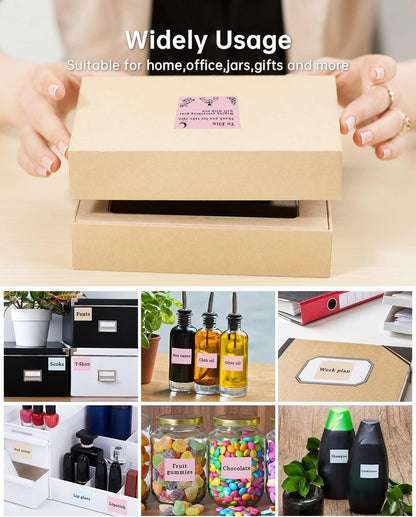 Phomemo Labels,Thermal Color Label,1.57'' x 1.18''Square Self-Adhesive Sticker Paper for Phomemo M110 M220 M221 M120 M108 M150 M250 M260 M160 M200 Printer, for Barcode,Name,Address (Pink/Blue/Khaki