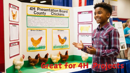 PJ Goods 24 Pcs (36 x 48 inches) Black Folding Poster Board for Science Fair Presentation Displays, School Projects, Business Displays, 4H, Sports, Graduation/Senior Night Lightweight,Foldable (24)