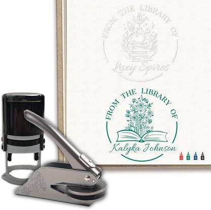 HDSD Custom Book Embosser,Personalized Your Name & Design,for Envelopes,Wedding Invitation,Christmas Book Embosser and More,Craft Your Own Elegant Book Stamps for Bibliophiles & Gift Giving
