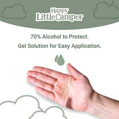 Happy Little Camper Hand Sanitizer with Lemon Zest Scent - Moisturizing Gel with Vitamin E & Antimicrobial Formula- Contains 70% Ethyl Alcohol - Travel Size, Made in USA - 8 Fl Oz, 236ml - 24 Bottles