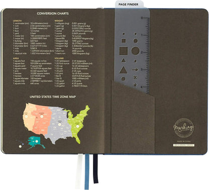 C.R. Gibson Blue Leatherette Freestyle Organizer and Planner Dot Grid Notebook, 6'' W x 8.5'' L, 240 Pages