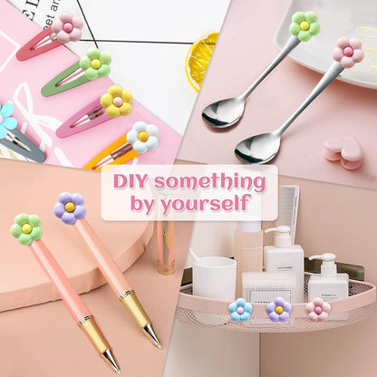 Qualsen Fridge Magnets Cute – 12 PCS Colorful Flower Magnet for Girls, Small Strong Decorative Magnets for Locker, Whiteboard, Refrigerator, Home (8 Colors)