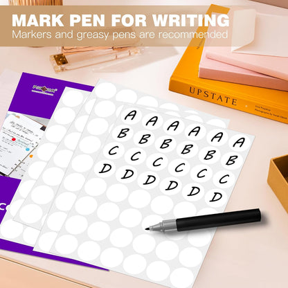 PARLAIM 1 inch Round White Dot Sticker,720PCS Permanent Adhesive Color Code Circle Sticker Labels for Office Classroom Garage Sale