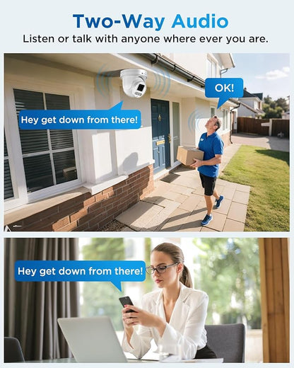 4COVR 16 Channel PoE PTZ Security Camera System 4K, 12X 8MP IP PTZ Camera Two Way Audio, 280° Pan 90° Tilt 5X Optical Zoom, Smart Color Night Vision, Human Vehicle Detection, NVR 4TB HDD, LY5XCP8M1612