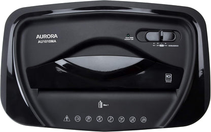 Aurora AU1010MA High-Security 10-Sheet Micro-Cut Paper, Credit Card Shredder, Large 5.2-Gals Basket with Easy Lifting Handle
