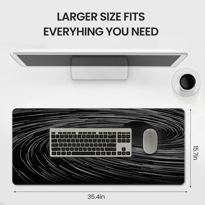 35.4 x 15.7 inches, Large Desktop Mouse pad, Keyboard and Mouse Pads for Work and Home Computers, and Large Laptop Mouse mat，Black Swirl Lines