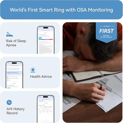 RingConn Gen 2, World’s First Smart Ring with Sleep Apnea Monitoring, No APP Subscription, 12-Day Battery Life, Stress/Heart Rate/Women's Health Tracker, Android & iOS Compatible (Black, Size 12)