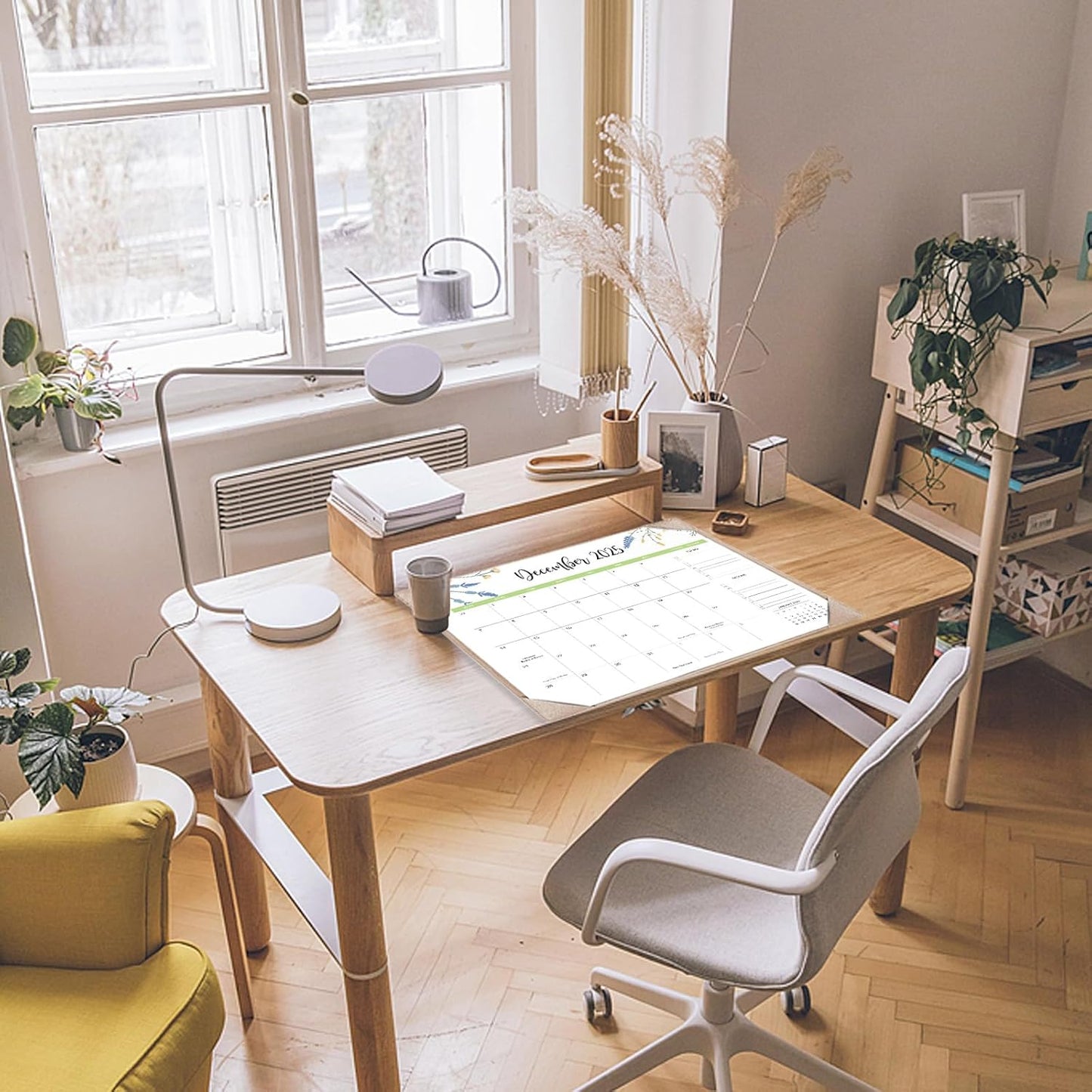 Desk Calendar 2025-2026 with Desk Mat – 22" x 17" Large Desk Pad Calendar Runs From Sep 2025 to Dec 2026, Floral Design Desktop Calendar with To Do List, Personal Desk Calendar Planner for Home, Office