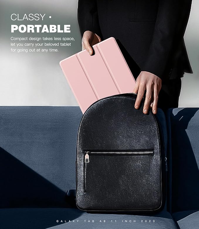 TiMOVO Case for Samsung Galaxy Tab A9+/A9 Plus 11 Inch 2023, Slim Lightweight Stand Hard Back Shell Protective Cover for Galaxy Tab A9+ Tablet SM-X210/X216/X218, Auto Wake/Sleep, Pink