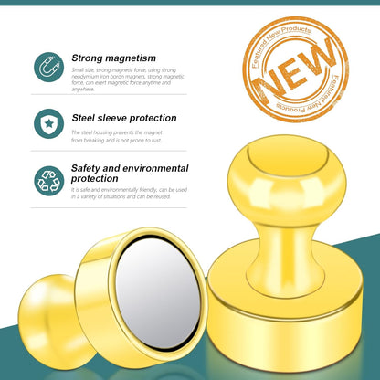 50 Pack Fridge Magnets, 4 Color Small Strong Rare Earth Magnets for Whiteboard, Push Pin Neodymium Magnet Refrigerator Magnet for Office, Classroom, Kitchen, Home