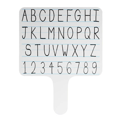 Flipside Products - 7.75" x 10" Two-Sided (Lined Side/Blank White Side) Rectangular Dry Erase Writing Answer Paddles, 12 Pack + Black Markers + Erasers