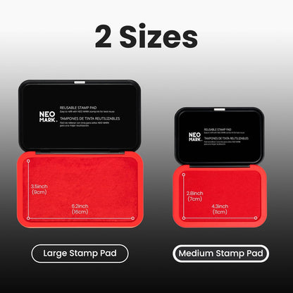 Medium Stamp Pad Kit (1oz Ink Included)-2.8"x 4.4", Magnetic Lid, Premium Quality Felt Stamp Pad (Red)