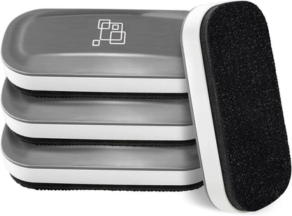 maxtek Magnetic Dry Erase Eraser, Glass Board Erasers, 4 Pack, Whiteboard Eraser for Dry Erase Board, Glass Board, Calendar Board, Office and School Supplies (Gray)