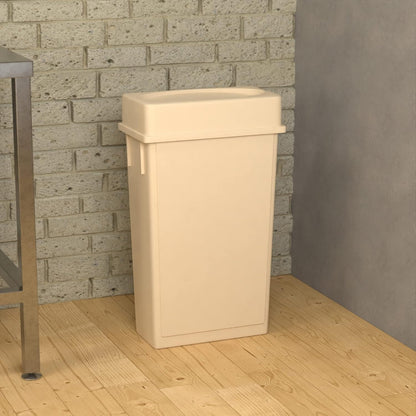 23 Gallon Beige Slim Jim Trash Can with Drop Shot Lid