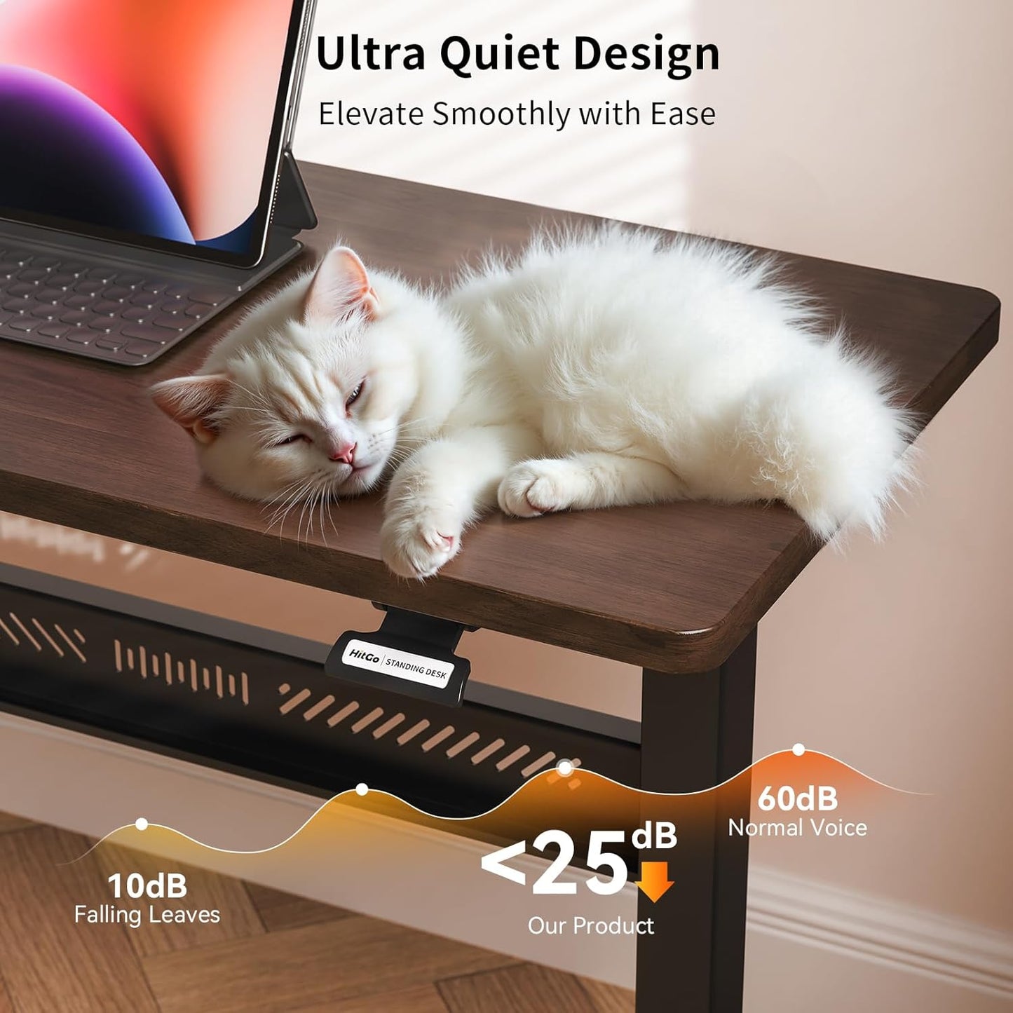 Mobile Standing Desk with Wheel, Pneumatic Height Adjustable Standing Desk for Walking Pad, Rolling Computer Workstation with 28.3"–42.5" Height, 31.5" x 15.7" Desktop for Home Office (Mahogany)