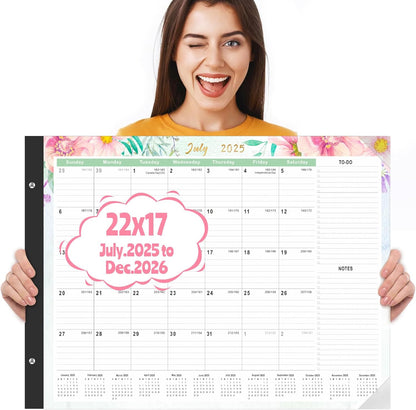 Gannyfer Desk Calendar 2025-2026 - 18 Month Large Calendar July 2025 - Dec 2026, 22" x 17" Desktop Pad Calendar, Office Supplies Perfect for Planning and Organizing In Your Home, School or Office