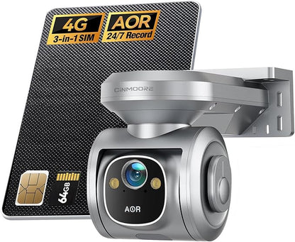 4G LTE Cellular Security Camera Solar-Powered Wireless Outdoor, 24/7 Recording No WiFi Needed, 2.5K 4MP Color Night Vision, 360° Pan & Tilt Live View, Includes SIM Card & 64GB eMMC