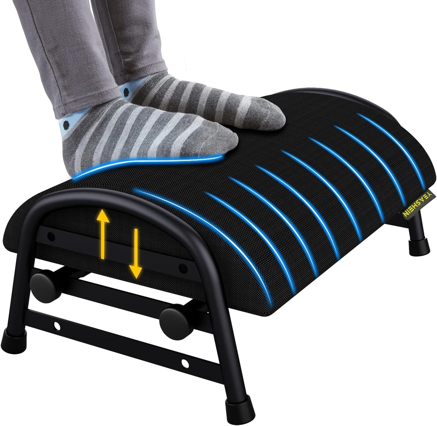 Foot Rest for Under Desk at Work, Adjustable Height Office Footrest for Leg Support, Memory Foam Foot Stool, Office Desk Accessories