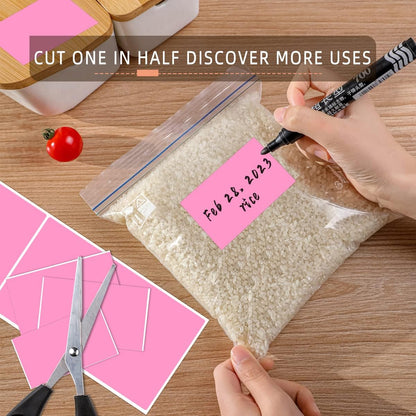 PARLAIM 5" x 3" Rectangle Color Coding Labels,500 per Inventory Labels Color Code Stickers Dispenser Box,Pink Sticker Labels for Inventory,Family School Storage Bins Label(Pink)