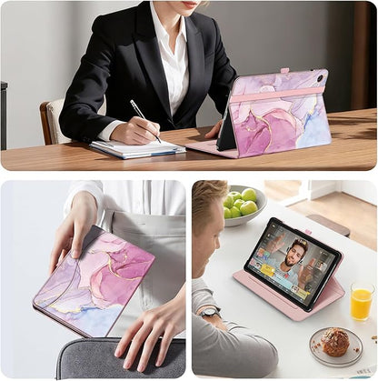 Fintie Case for Samsung Galaxy Tab A9 Plus/A9+ 5G 11 Inch 2023 Model (SM-X210/X216/X218), Multi-Angle Viewing Smart Stand Back Cover with Pocket Auto Wake/Sleep, Dreamy Marble