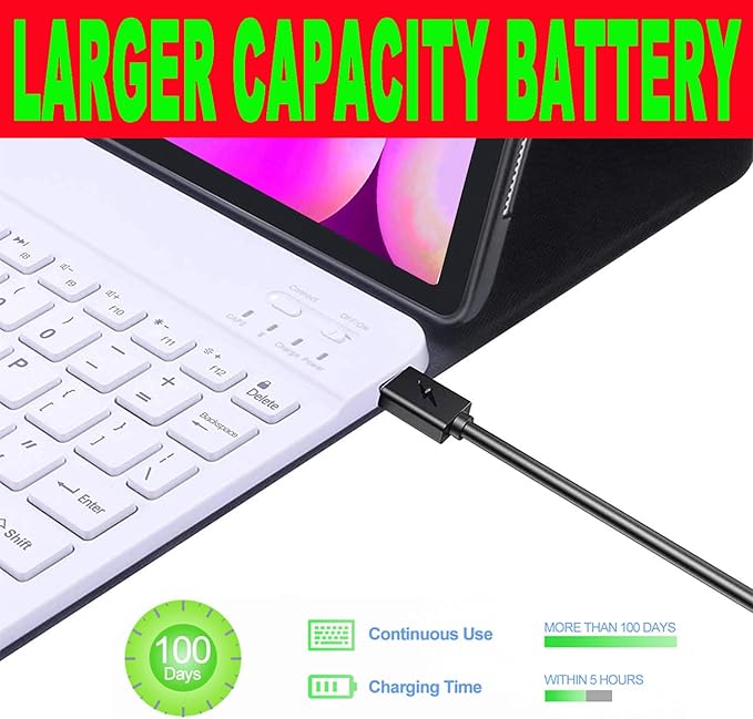 Keyboard Case for Samsung Galaxy Tab 10 FE Plus 13.1inch, S10 FE+ Smart Keyboard Case Magentic Keyboard Cover with S-Pen Holder, Sky Blue
