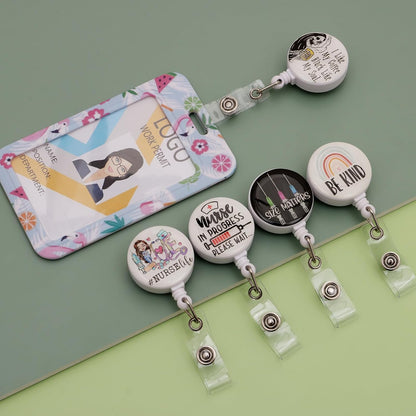 15Pcs Nurse Badge Reels Retractable Badge Holders ID Badge Holder Retractable Badge Clip Nurse Badge Reel for ID Card Holder