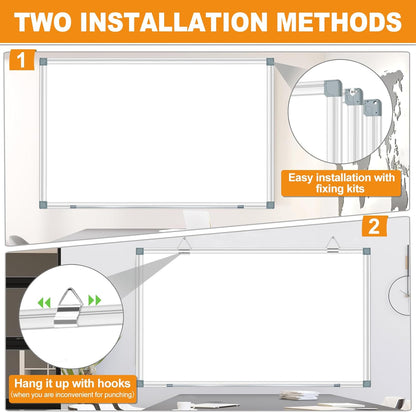 H-Qprobd Large White Board Dry Erase Board for Wall 72"X40" Magnetic Whiteboard with Long Pen Tray, Presentation Dry Erase Boards for Office, Classroom, School, Home