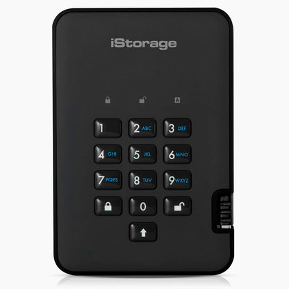iStorage diskAshur2 HDD 2TB Black | Secure portable hard drive | Password protected | Dust & water resistant | Hardware Encryption