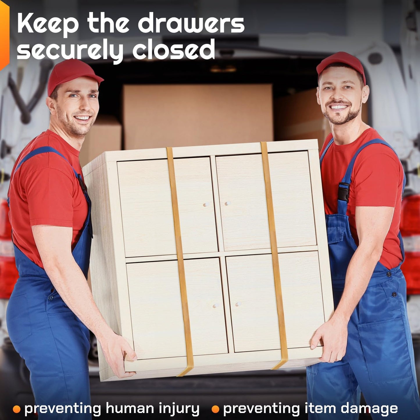 IDL Packaging 56" Strong, Elastic & Flexible Rubber Bands, Pack of 48, Beige - 2X Elasticity, 80% Natural Rubber - Extra Strong Mover Bands for Furniture, Boxes, Moving Blankets