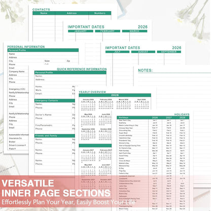 GuassLee Planner 2026 Daily Weekly and Monthly - A5 Planner from January 2026-December 2026, 6.1"x8.4" Aesthetic Agenda Planning Book with Back Pocket, Stickers, Coated Tabs, A5 Size