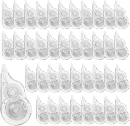 40 Pcs Correction Tape, 39.4 Ft White Wrong Out Tear-Resistant Bulk, Instant Corrections Easy To Use Applicator for School, Office, Note Taking, Journal (Tape Width 0.2 in, Clear)