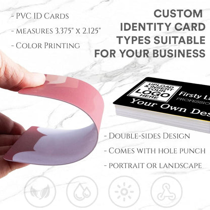 Custom Id Badge, Personalized Employee Photo Identification Card with Lanyard, Durable ID Card for Office Worker Doctor Nurse Student-Vertical-Template11